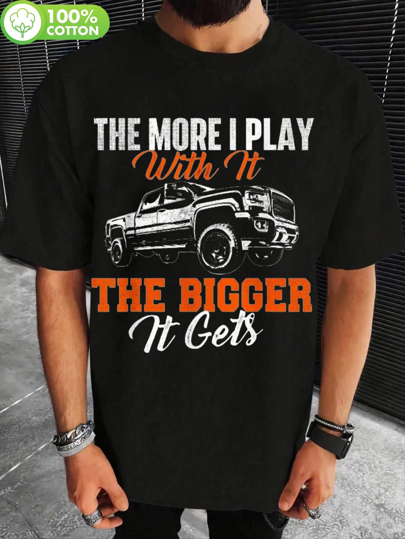 

Plus Size Retro Racing Car Graphic T-shirt - Comfortable Cotton Crew Neck Short Sleeve Tee with The More I Play with It XXXXL
