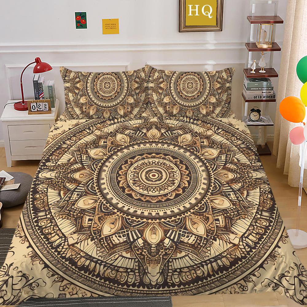 Seturi de lenjerie de pat Frumos Mandala Husă de pilota Moale Full Twin Dimensiune pentru Femei Set Pat de înaltă calitate Lenjerie de pat acasă