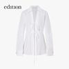Elite Wardrobe French Tie-Waist Long Sleeve White Shirt