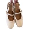 Super Soft Lambskin~ French Bag Head Sandals Women's Summer with Skirt Retro Word with Thick Heel Mary Jane Single Shoes