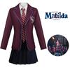 Cosplay Costume Matilda Purple School Uniform Dress Halloween Party Prop Gifts