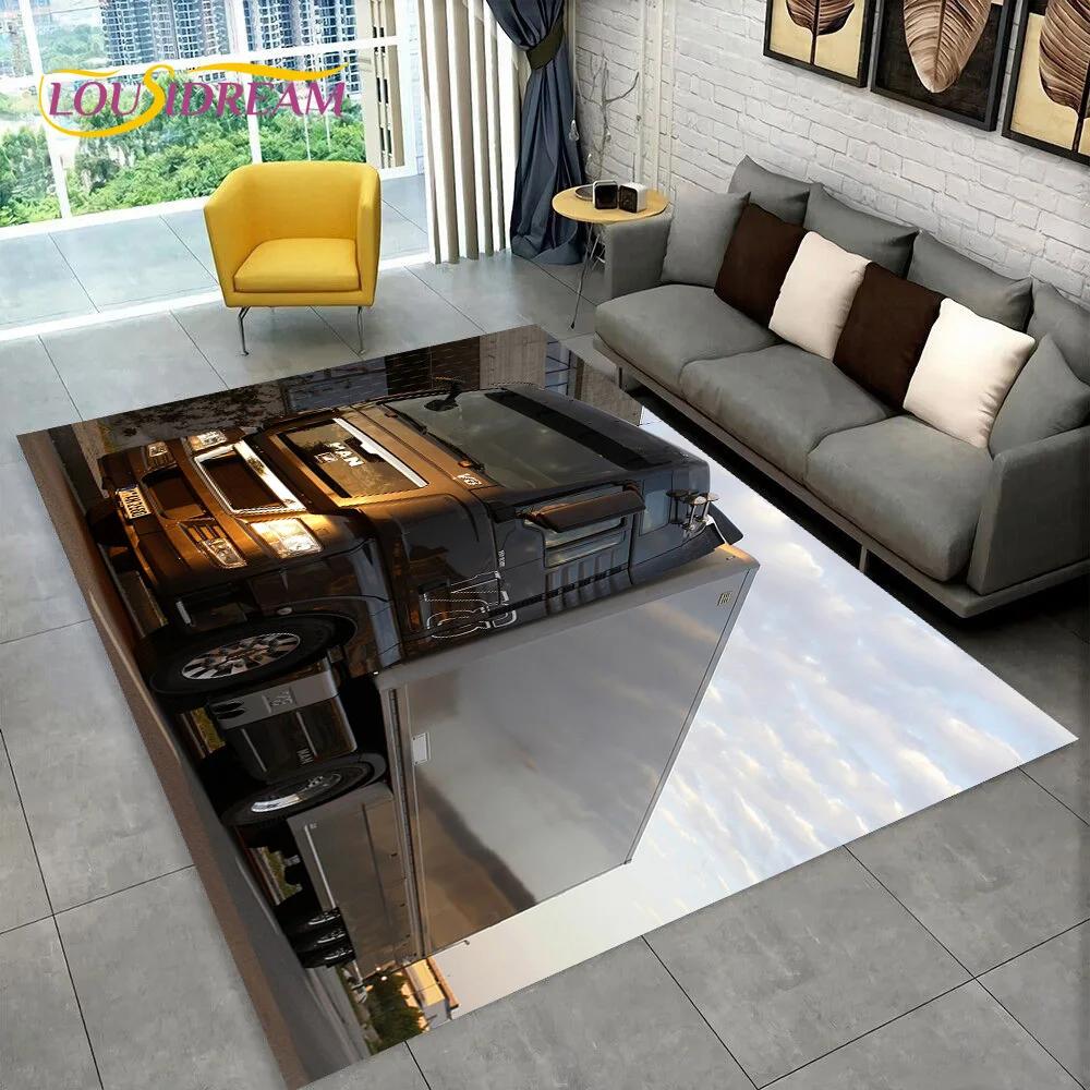 Latest MAN Truck Lorry 3D Printing Rug Carpet for Living Room Bedroom Home Decor,Floor Mat Non-slip Decoration for Sofa Doormat