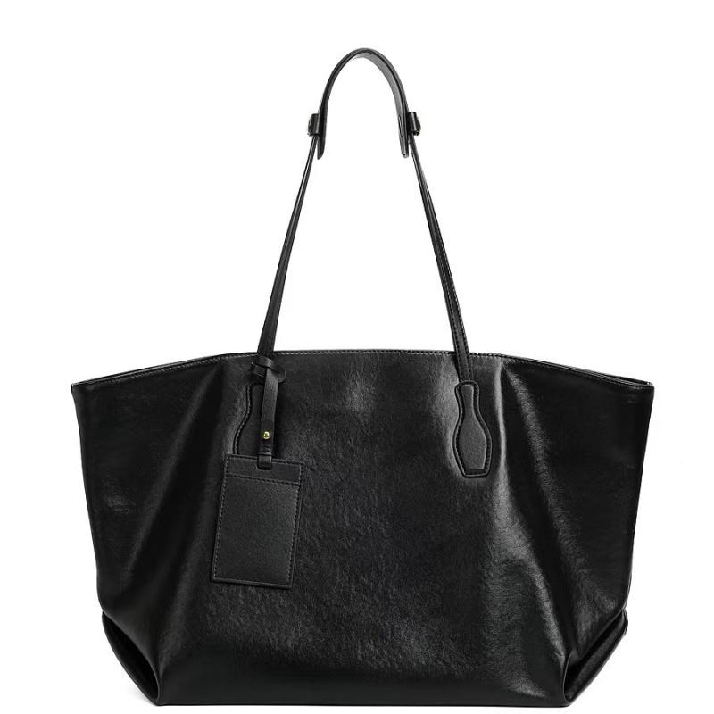 Cowhide Genuine Leather Large Soft Shoulder Tote Bags For Women 2026 Luxury Designer Big Shopping Work Ladies Handbags