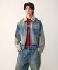 Studio Tomboy [Men] Corduroy Collar Washed Denim Jumper_Blue 9156113560