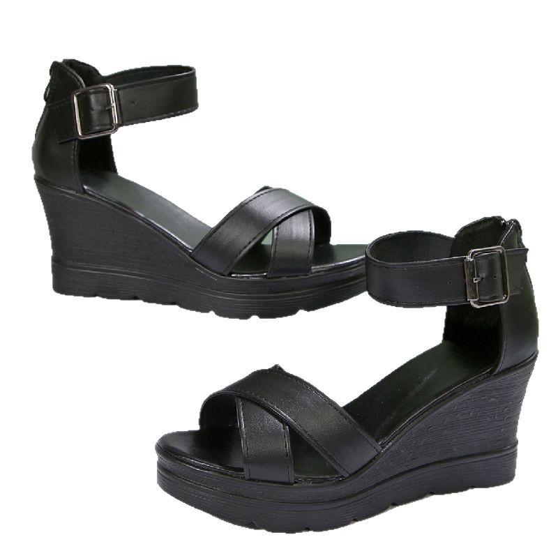 Fashion Plus Size Women's Open Toe Wedge Sandals Summer New Platform Ankle Strap Sandals for Women Outdoor Casual High Heel Sandalias
