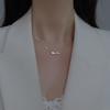 Beautiful Flash Diamond Zircon Love Necklace Short Heart-To-Heart Girl Heart-Shaped Collarbone Neck Chain Gift