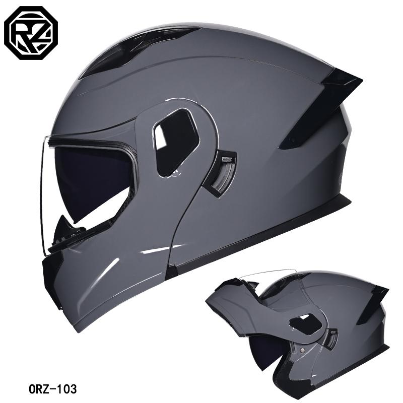 ORZ-103-Motorcycle Helmet with Exposed Face, Men's and Women's Semi Full Helmets, All Season Motorcycle Large Tail Wing