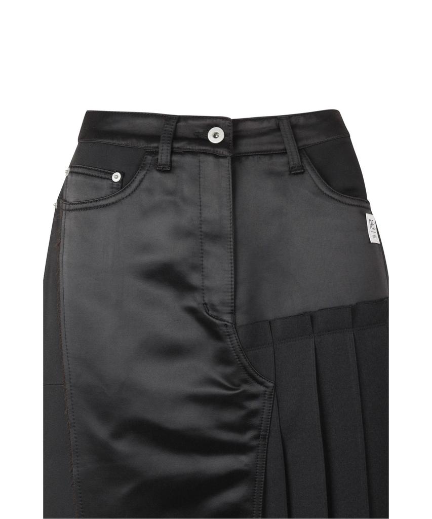 Recorde Asymmetric Pleats Half Satin Skirt Rqkaa25550Bkx