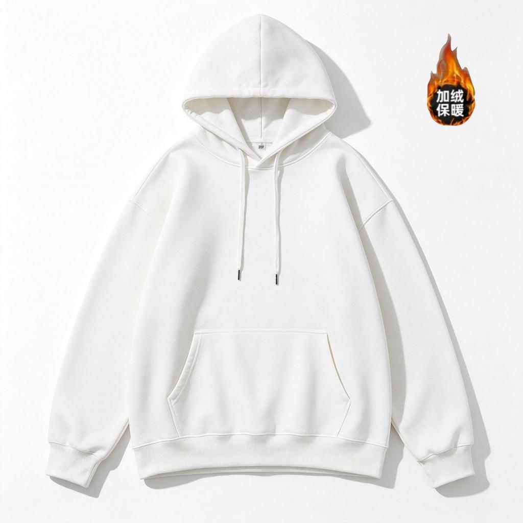 Fleece high quality 420g small shoulder thickened hooded sweater silver fox fleece light board sweater whiteboard hooded sweater