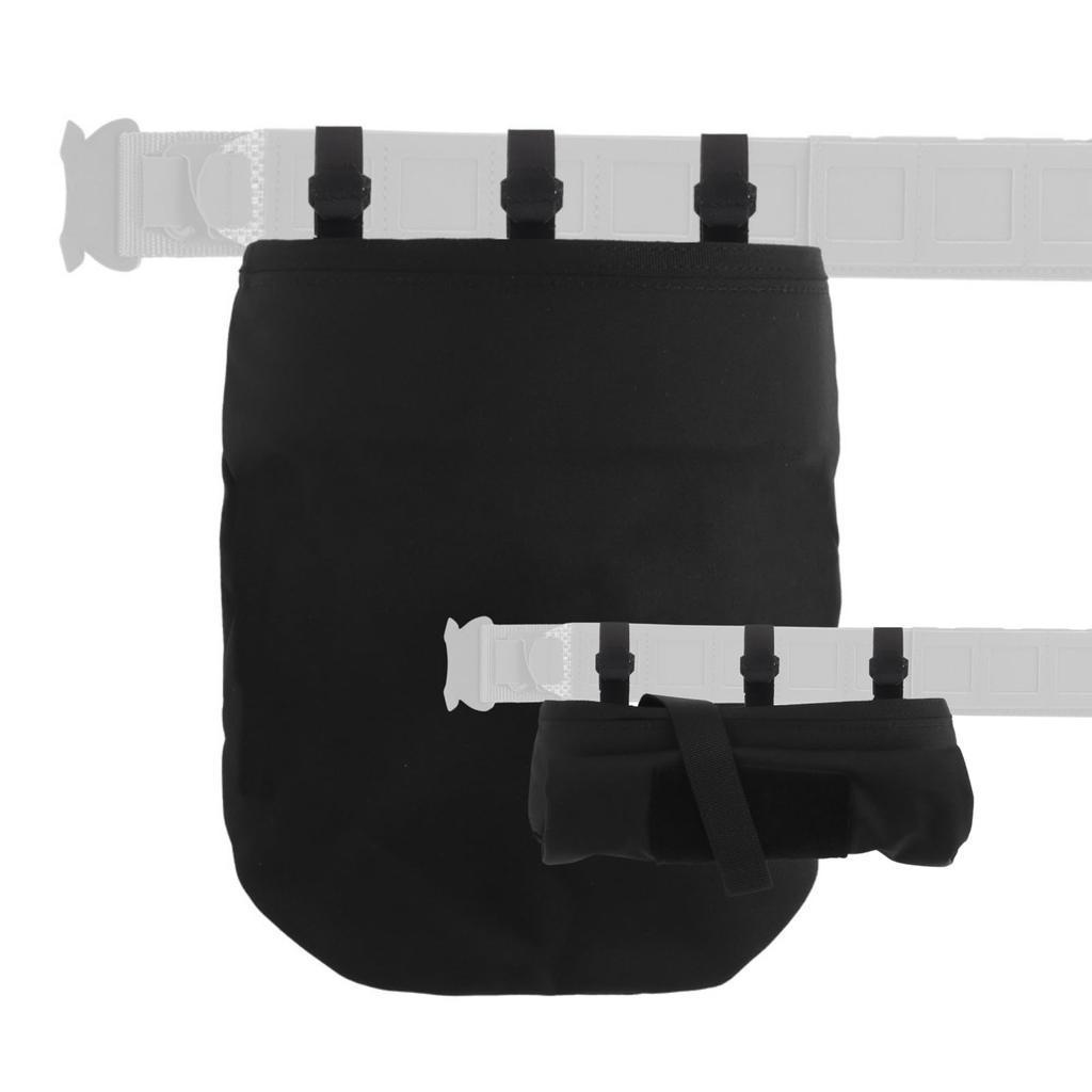 MILQUEST PHC-Type Dump Pouch, "Lays Under a Magazine Pouch," Compatible with MOLLE and Belts, Military Recycled Pouch, Airsoft First Line (Black)