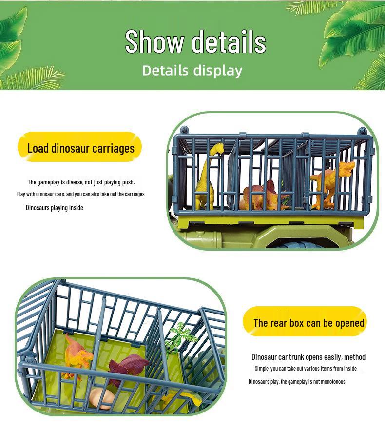 Children's Large Inertial Toy Excavator & Dinosaur Transporter
