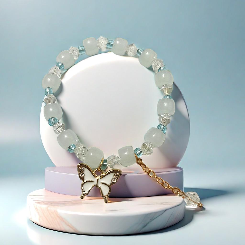 2025 Jadeite Green Jade Rabbit Bracelet: High-End Chinese Style, Year of the Snake, Elegant Women's Niche Beaded Design