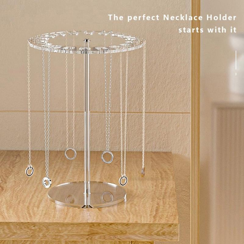 Multifunctional Acrylic Jewelry Organizers Display Rack With Rotating Mechanism Ideal For Gift Giving And Home Use