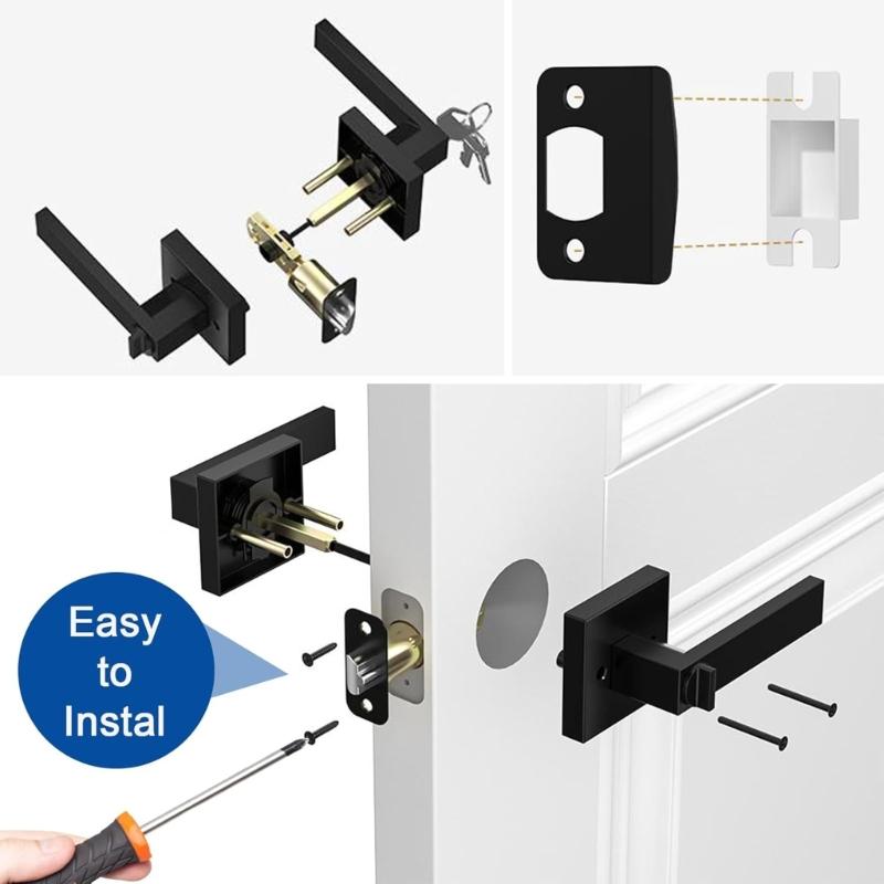 Waterproof and AntiRust Door Handle Lock Security Door Lever Handle Lock Entry Door Handle with Lock and Key Enduring
