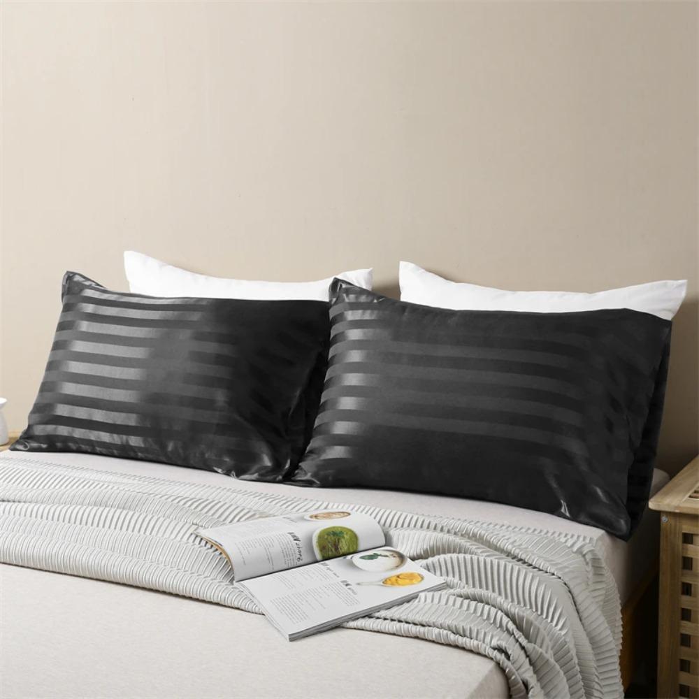 Glossy Jacquard Pillow Cover Envelope Closure Hotel Pillowcase  Bedroom