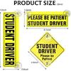 3 PCS Student Driver Sticker, Removable Reble New Driver Sign with Suction Cups, Please Be Patient Novice Driver Safety Warning, Rookie Driver