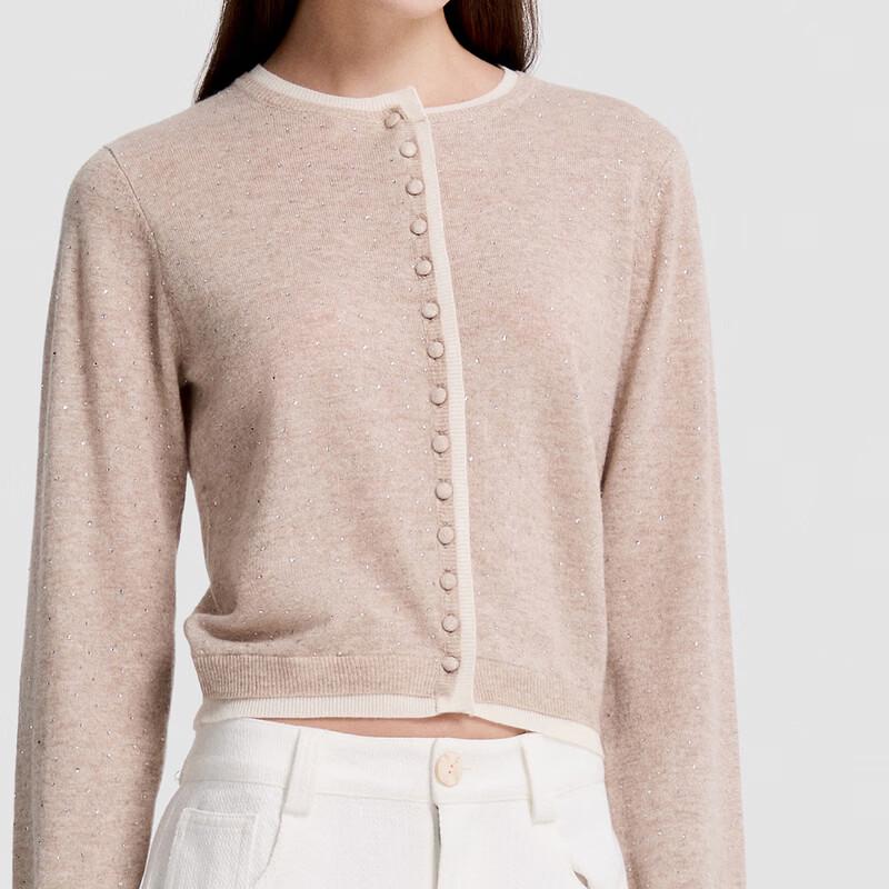 ELLASSAY Women's Slim-Fit Round Neck Knit Cardigan