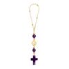 Car Rearview Mirror Pendant Adjustable Religious Beaded Pendant Stone Bead Bag Charm Christian Gift for Family