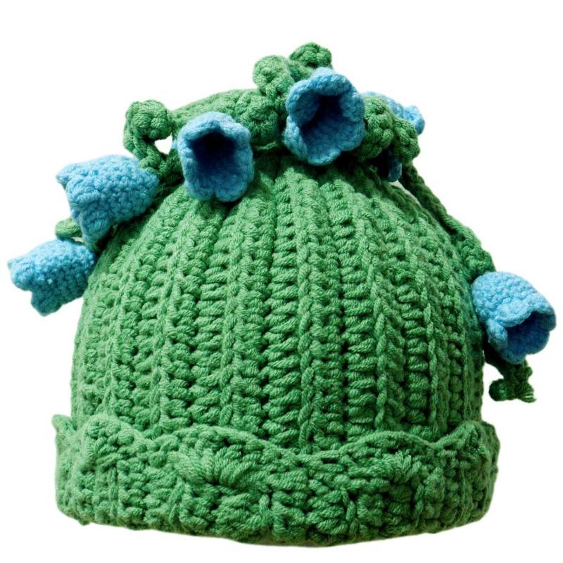 Fairy Green Lily of the Valley Knitted Hat Fresh and Sweet Flower Hat Soft Wool Hat Cute Versatile Warm