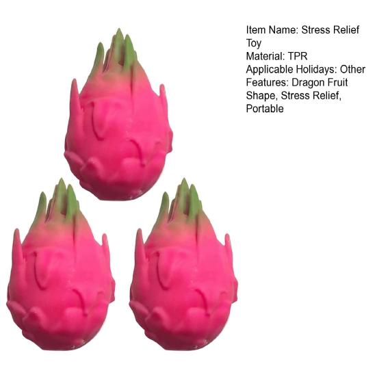 1/2/3Pcs Simulation Dragon Fruit Squeeze Toy Stress Relief Dragonfruit Squeeze Toy Decompression Fruit Shape Sensory Fidget Toy
