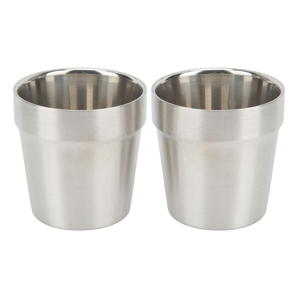 2Pcs Stainless Steel Cup 2 Wall 180ML Heat Insulation for Outdoor Camping Hiking