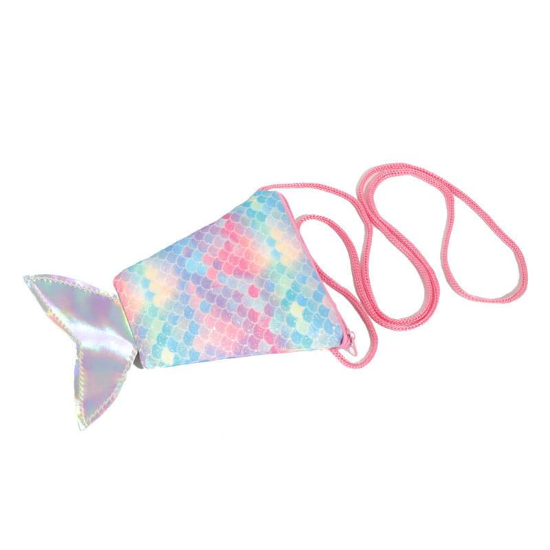 Delightful And Colorful Fish Tail Crossbody Bag For Children With Sparkling Sequins And Adorable Design