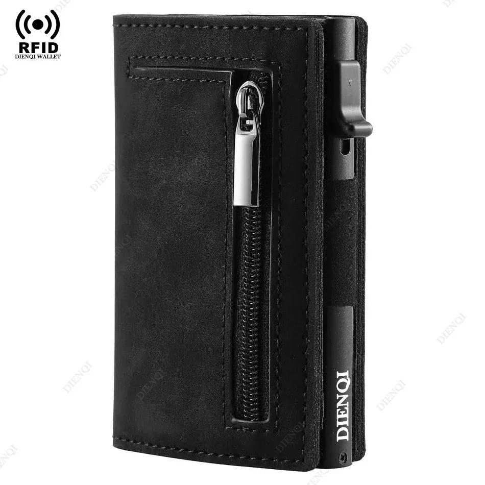 RFID Business Card Holder Credit CardHolder Luxury Men Wallet Mental Aluminium Slim Thin Small Black MoneyBag Male Festival Gift