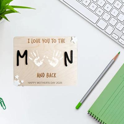Home Decor, Mother's Day Wooden Plaque DIY Handprint Souvenir Decoration