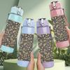 1PC Dark Background Tiny Gold Speckle Glitter Print 750ml Color Plastic Sports Water Bottle Leakproof Flip Straw Lid Suitable for Sports Office Use