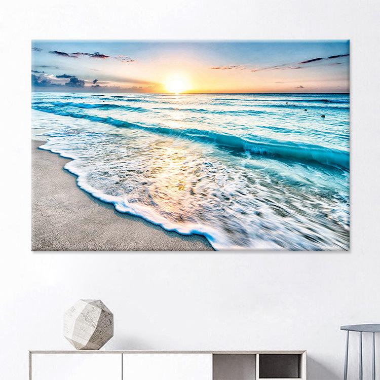 Beach Sunset Wall Art Posters Large Landscape Canvas Painting Print Nordic Wall Decoration Picture For Home Decor