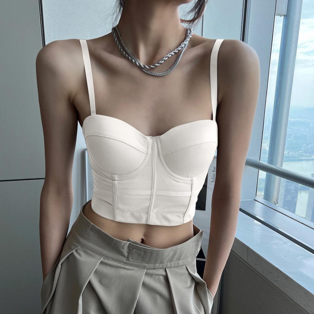 Small Camisole For Women For Summer Outdoor Wear, Beautiful Back Bra, Integrated Underwear With Chest Pads, And A Fishbone Top For Bottoming