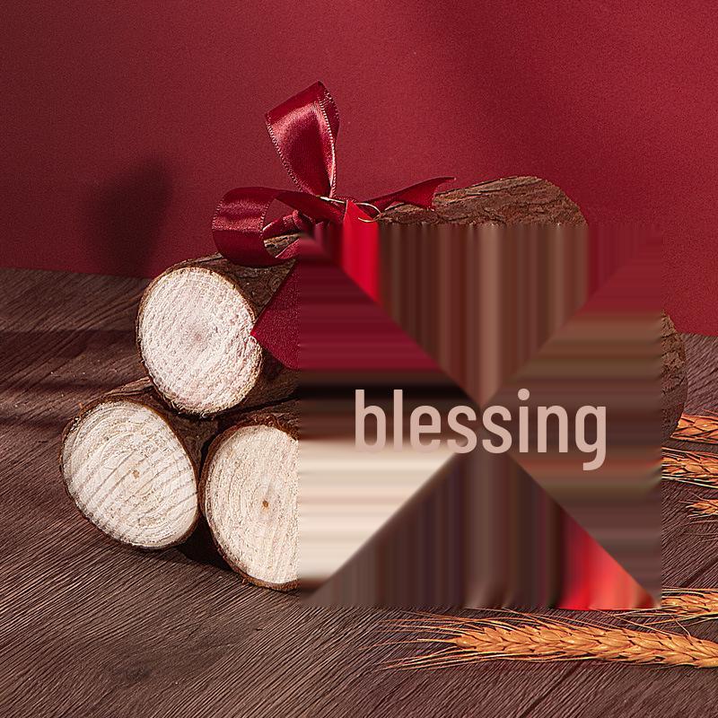 Red Hot Ceremony Housewarming Wood Ornaments: Auspicious Firewood Decor for New Homes