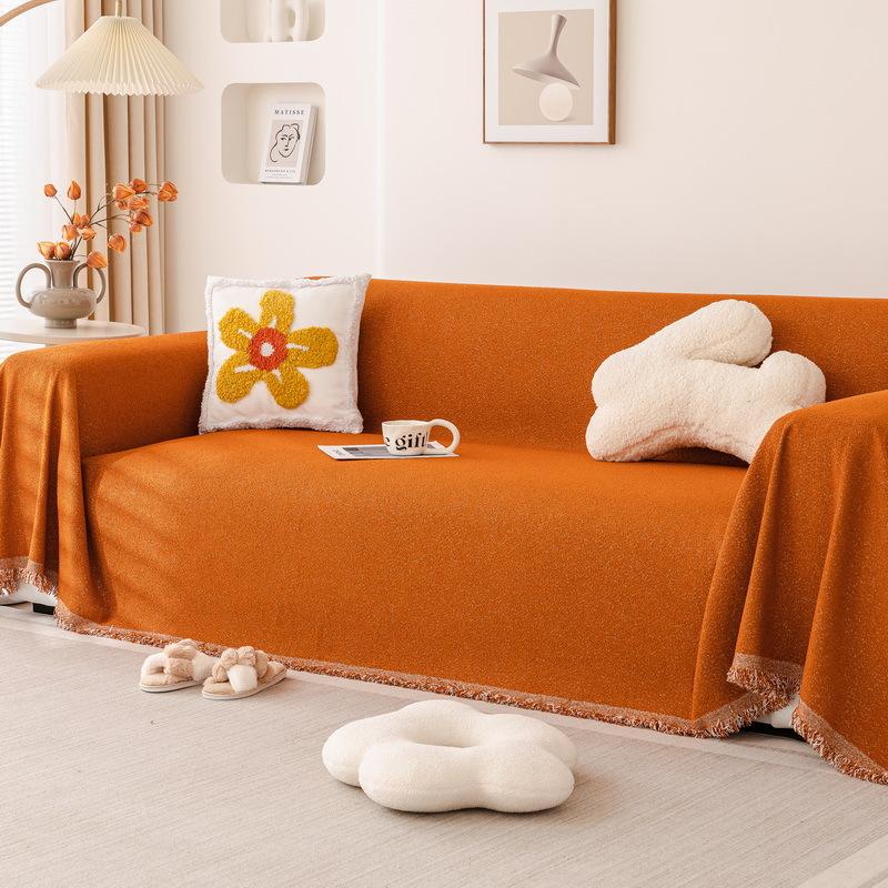 Chenille Sofa Towel Thickened Non-slip Couch Towel Solid Color Universal Living Room for All Seasons Couch Cover Cloth Blanket