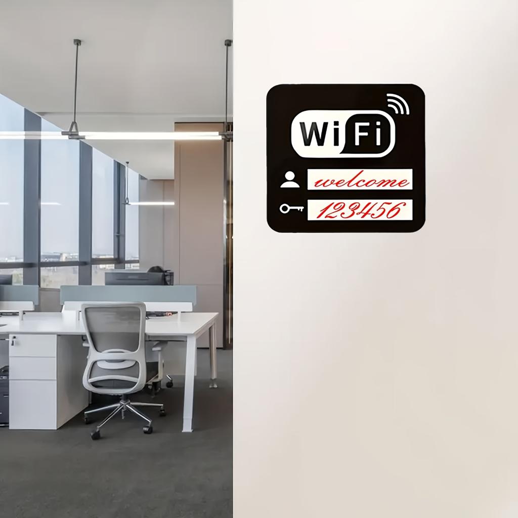 2 st Trådlöst Nätverk WIFI Logotyp Klistermärke Wifi Logotyp Väggklistermärke Kaffebar Mjölkte-ställe Fönsterglas Klistermärke, Lämpligt för Kontor och Offentliga Platser