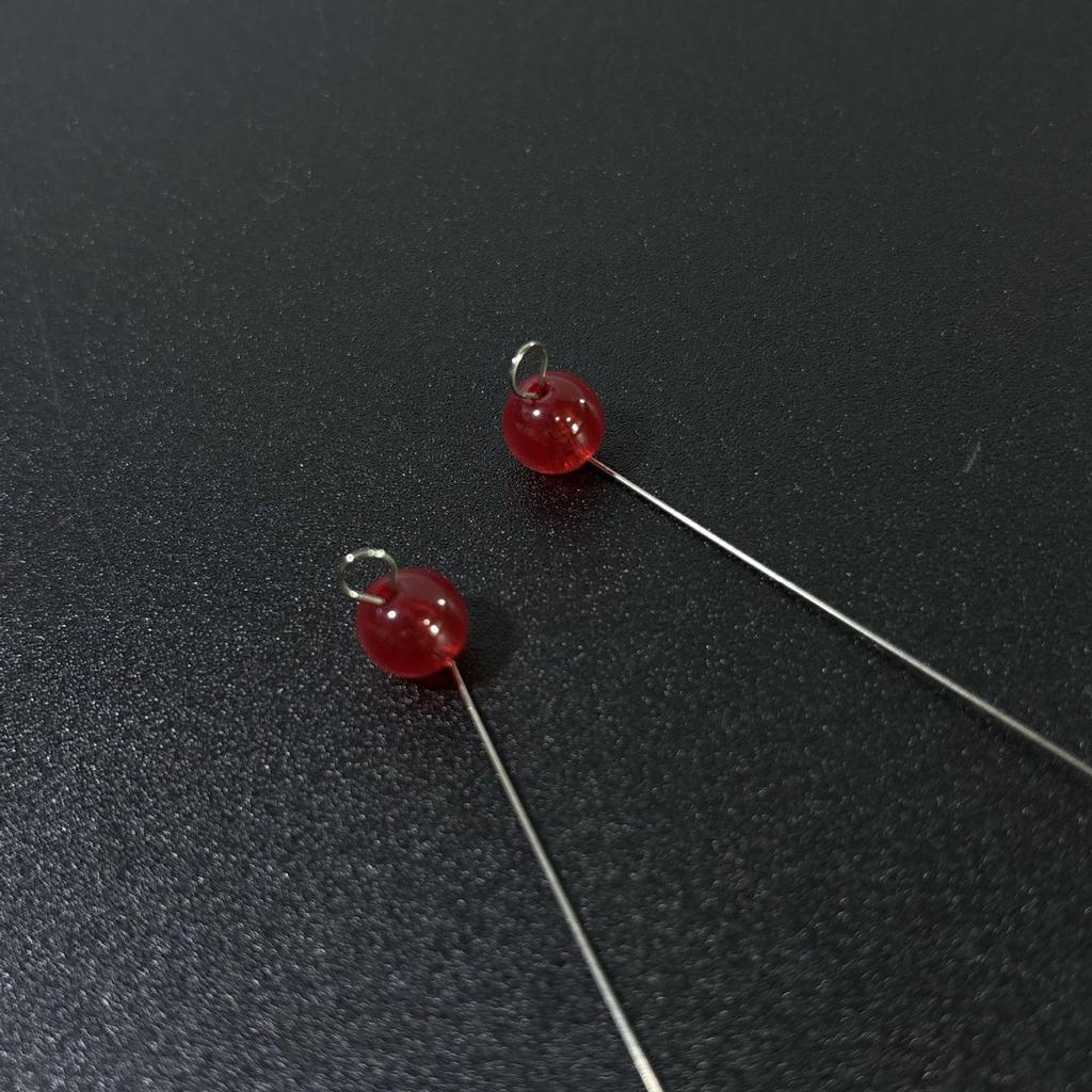 Vanguard Red Bead Ice Fishing Line with Steel Wire and Spring, Outdoor Fishing Gear