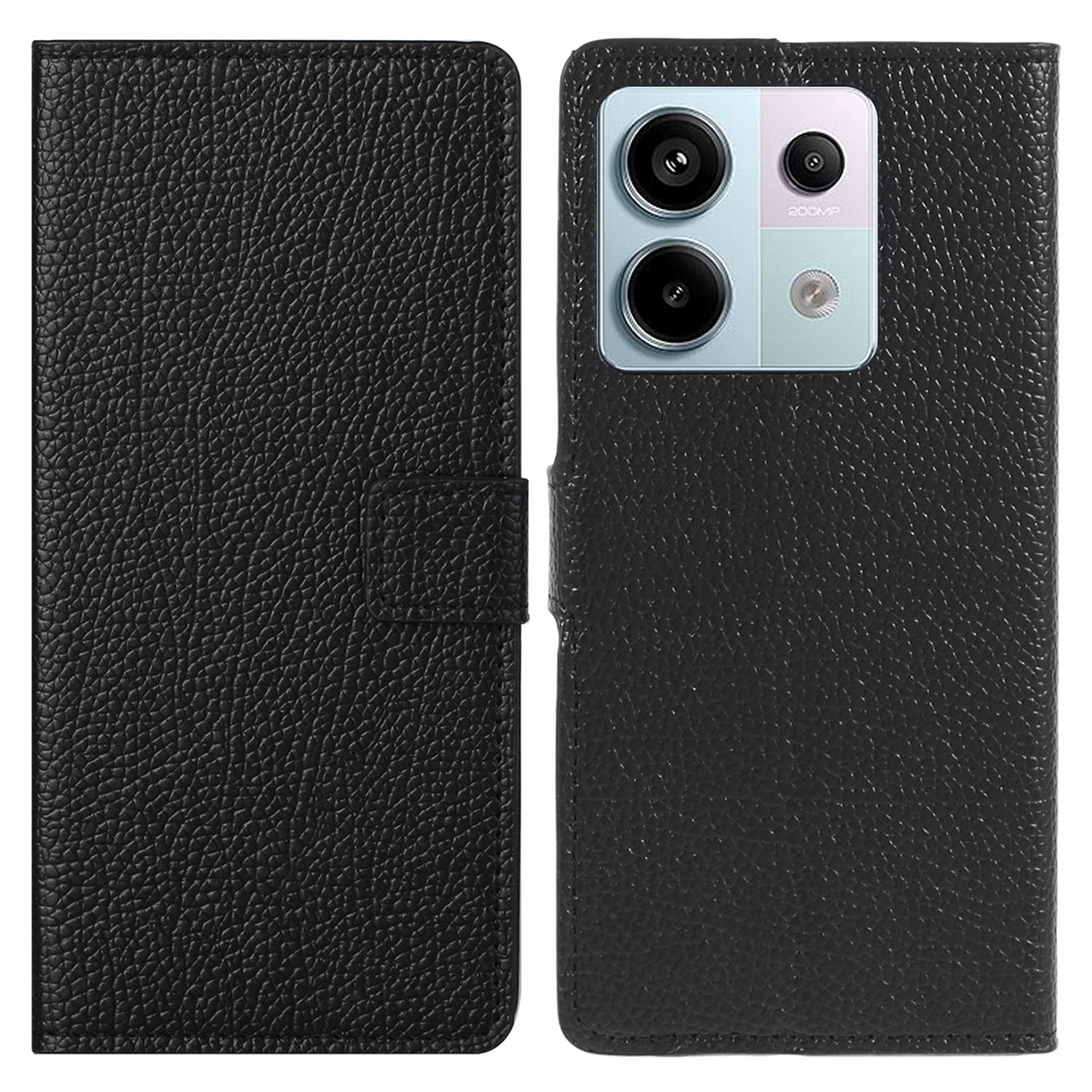 

For Xiaomi Redmi Note 13 5G Leather Case Litchi Texture Phone Cover with Wallet A