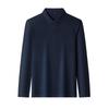 Klassisches Herren-Merinowolle Langarm-Poloshirt - Herbst/Winter Stil für die Mitte des Lebens Basisschicht