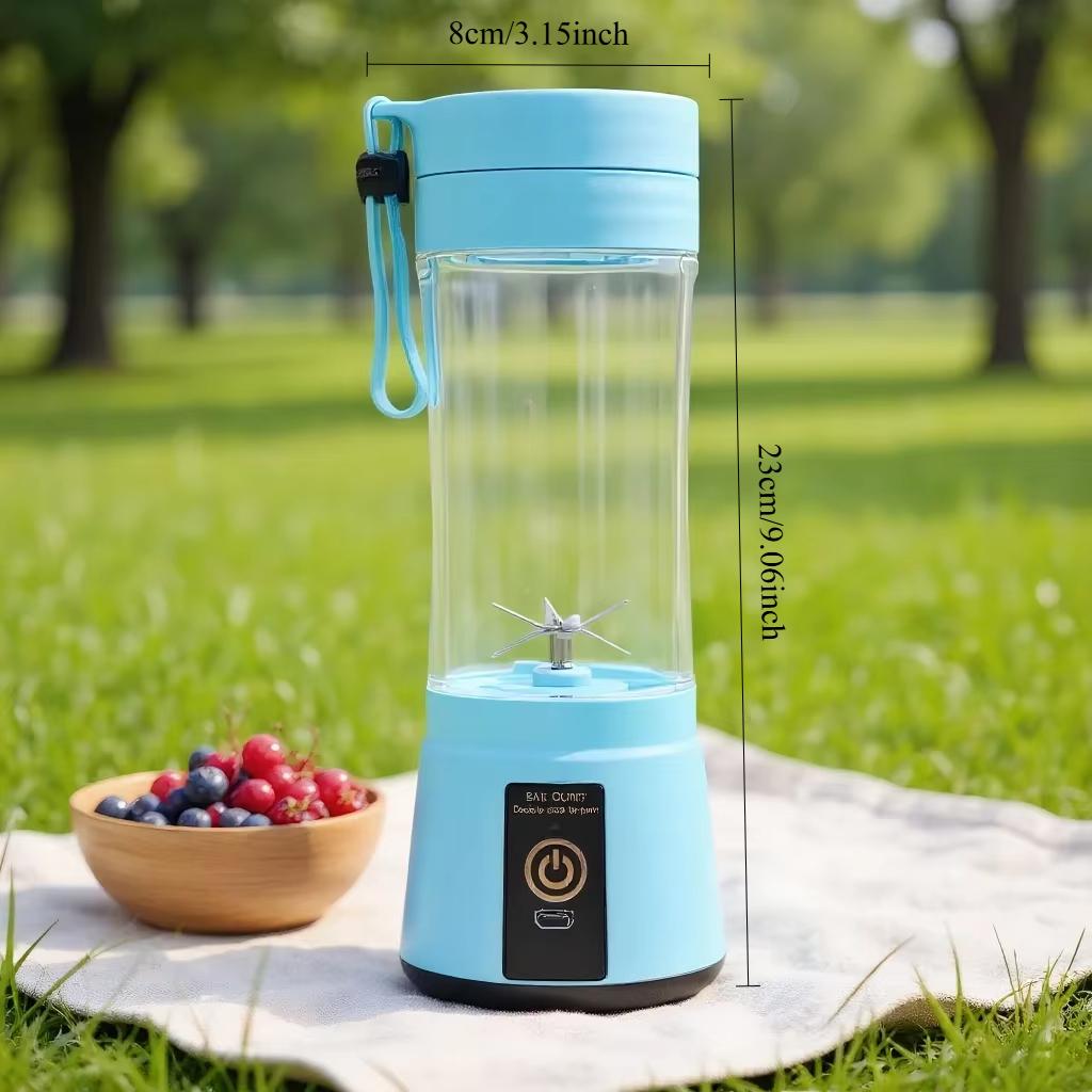 380ml Portable Electric Juicer Blender, USB Rechargeable Mini Smoothie Maker and Food Processor for Kitchen