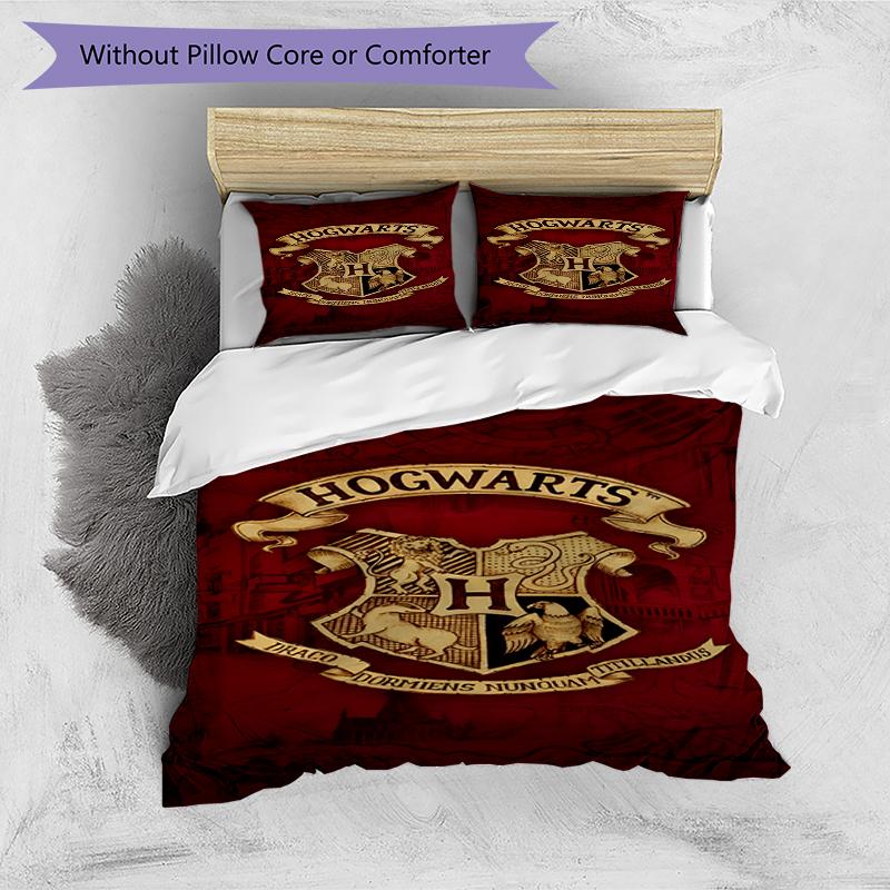 3pcs Duvet Cover Set (1*Duvet Cover + 2*Pillowcase, Without Core),Harry Potter Print Bedding Set, Bedroom Decor, All‑Season, Birthday Gift