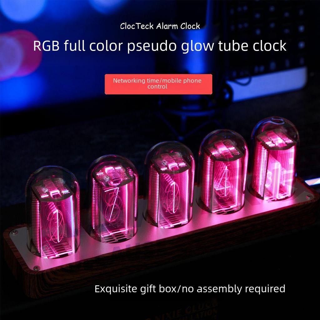 E-commerce Desktop Nixie Tube-Style Alarm Clock with Network Sync and Timer, Creative Design, No Assembly Required