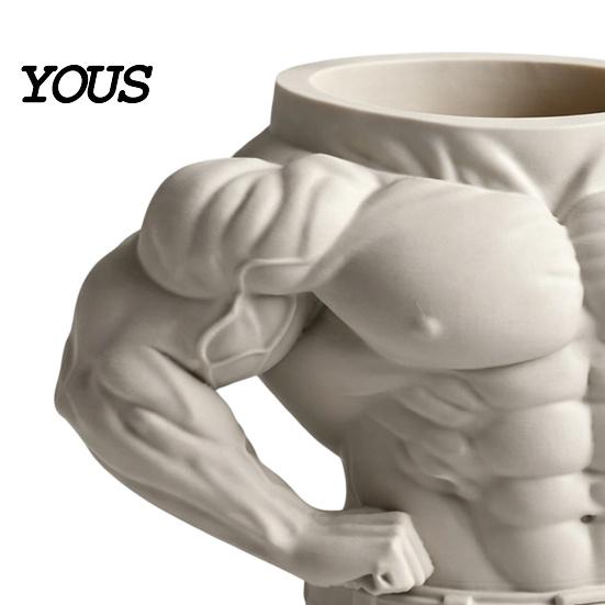 Eco-friendly Desk Decor 3D Printed Pen Holder, Bodybuilder Torso Shape, Muscular Fitness Macho Muscle Accessory Organizer, Creative Desktop