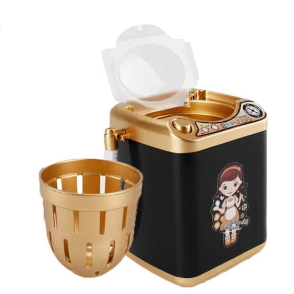 Simulated Simulation Washing Machine Toy Portable Electric Dehydration Washer  Boy Girl чёрный