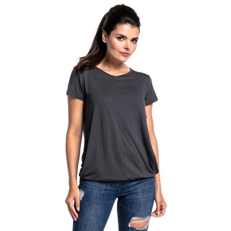 2019 European and American Style Round Neck Short Sleeve Maternity Nursing T-Shirt