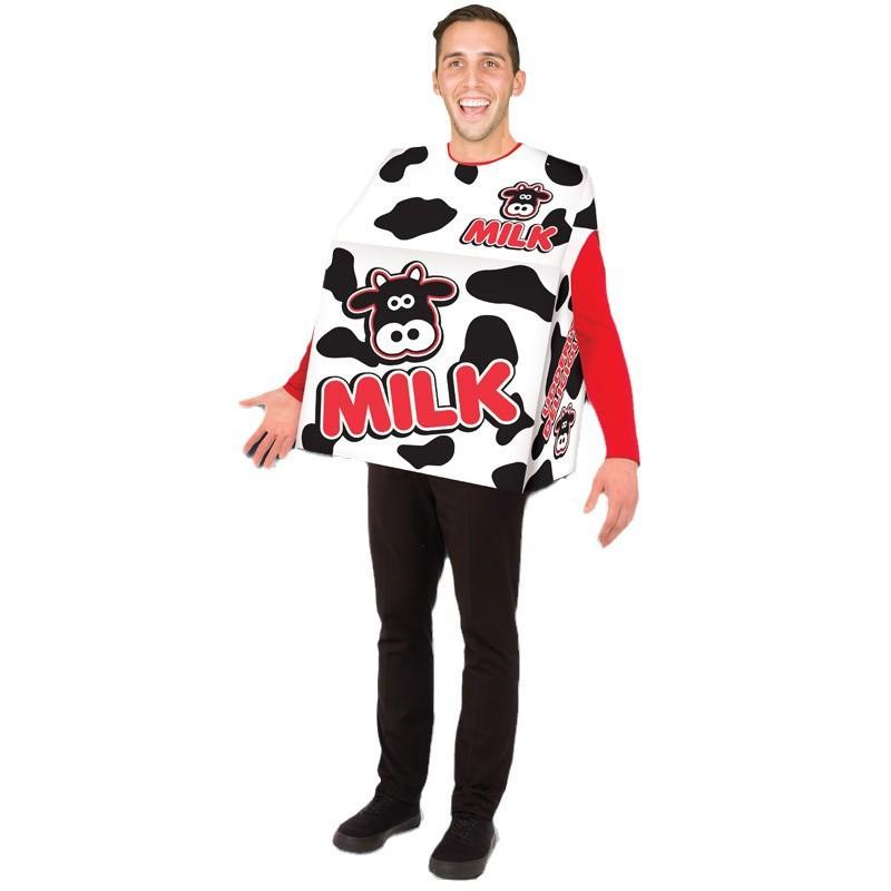 

Хэллоуин взрослый смешной костюм для игр с едой, коробка молока, школьный спортивный, забавный игровой сценический костюм One Size
