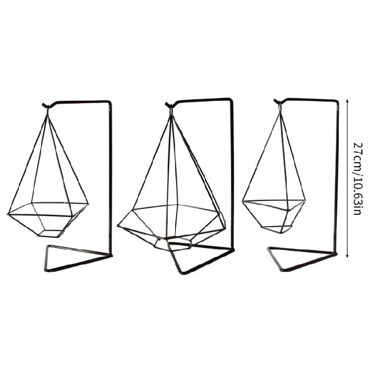 Decorative Iron Plant Stand Modern Geometric Styles Stable Construction For Living Spaces Balcony Use