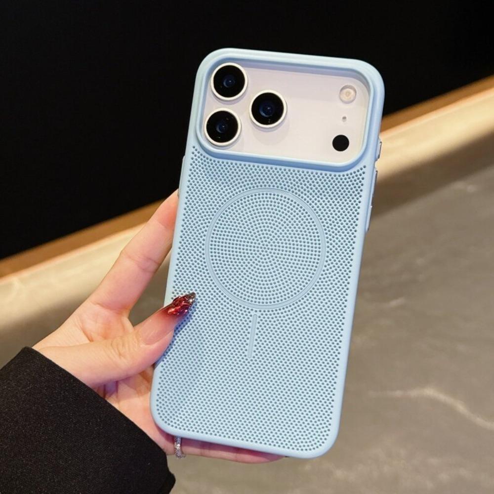 High End Cooling Heat Dissipation Magnetic Phone Case For IPhone 17 16 15 14 13 12 Pro Max Plus Breathable Shockproof Back Cover