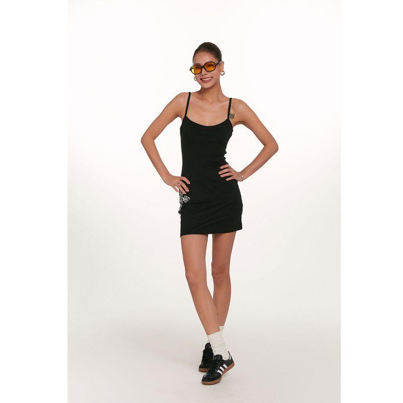 Discoglam Adjustable Cross Printed Waist-Controlled Hip-Hugger and Black Dress Women's Summer Suspender Skirt
