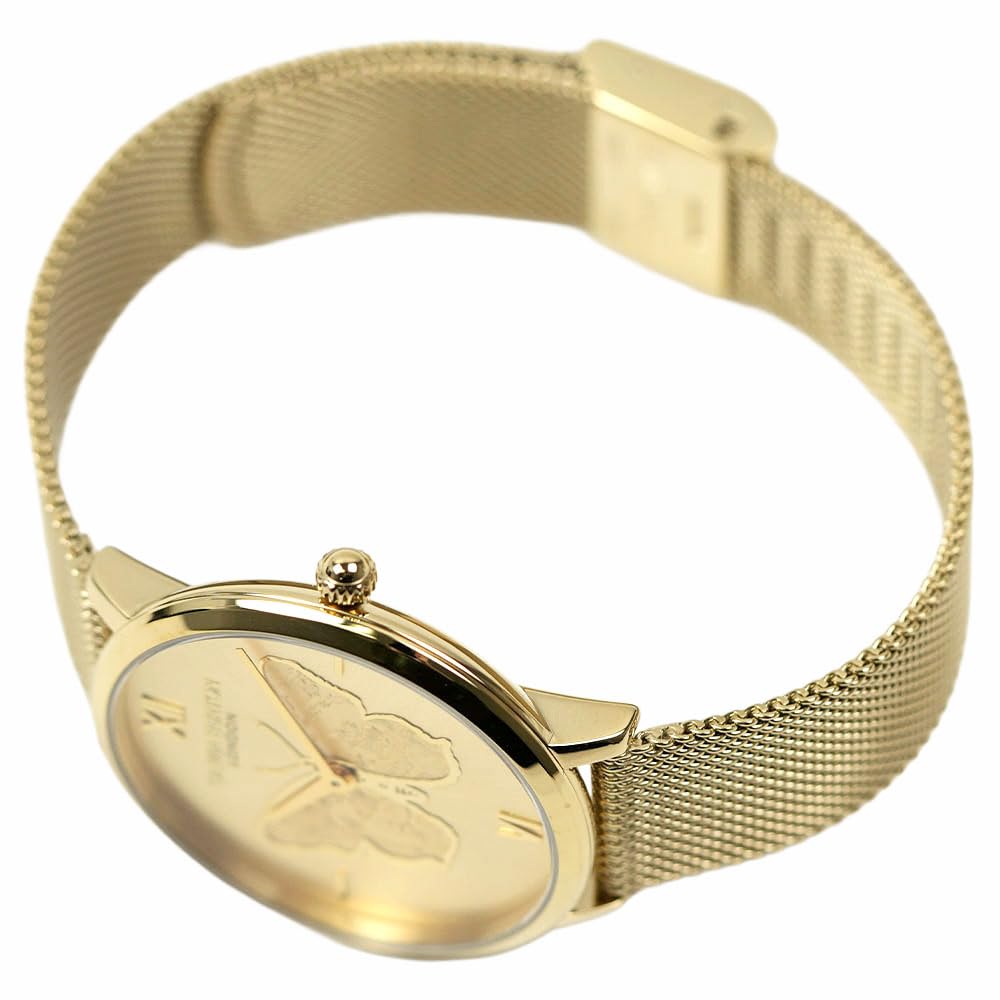 Olivia Burton Signature 35mm Butterfly Light Gold Sunray OLIVIA BURTON 24000147 Ultra-Slim Watch, Mesh,