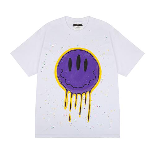 Deomaedeuniseu Hand Work Rain Smile T-Shirts_Wh Free