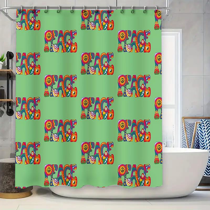 

Bohemian Shower Curtain Hippie Pattern Bathroom Decor Vintage Floral Tapestry Backdrop Washable Waterproof Home Textile Wall Han W60H190(CM)-1 Pcs